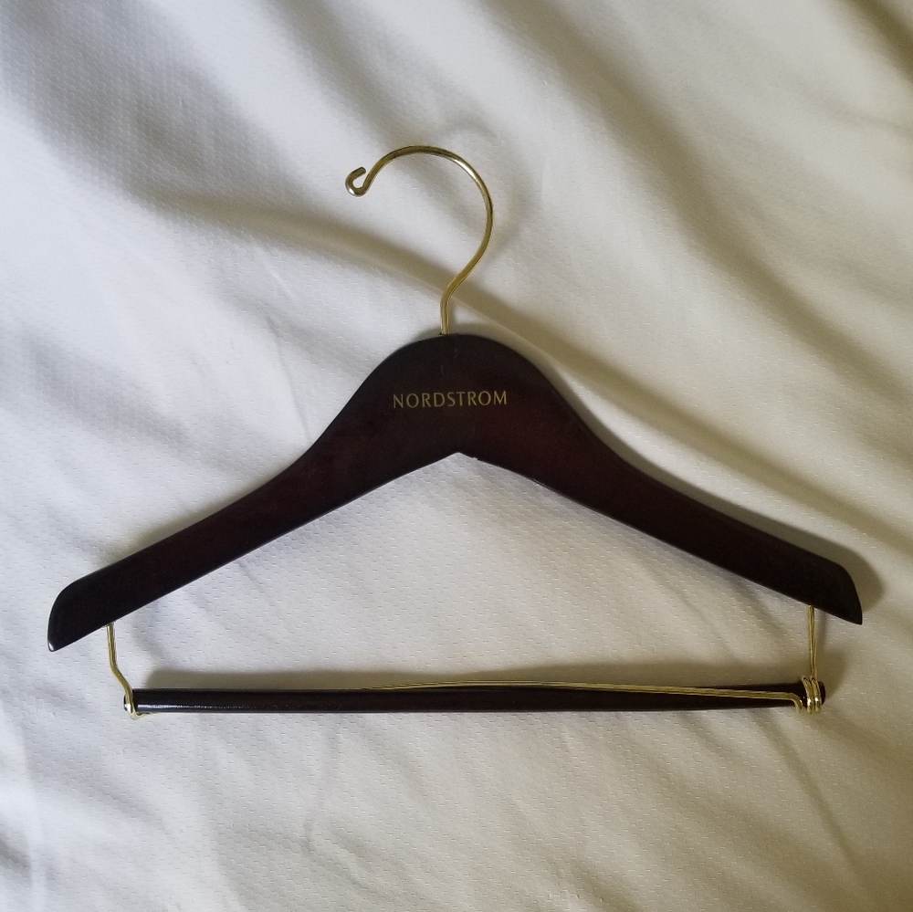 Qty 2 -  Nordstrom Wooden Suit and Pant Hangers Ch